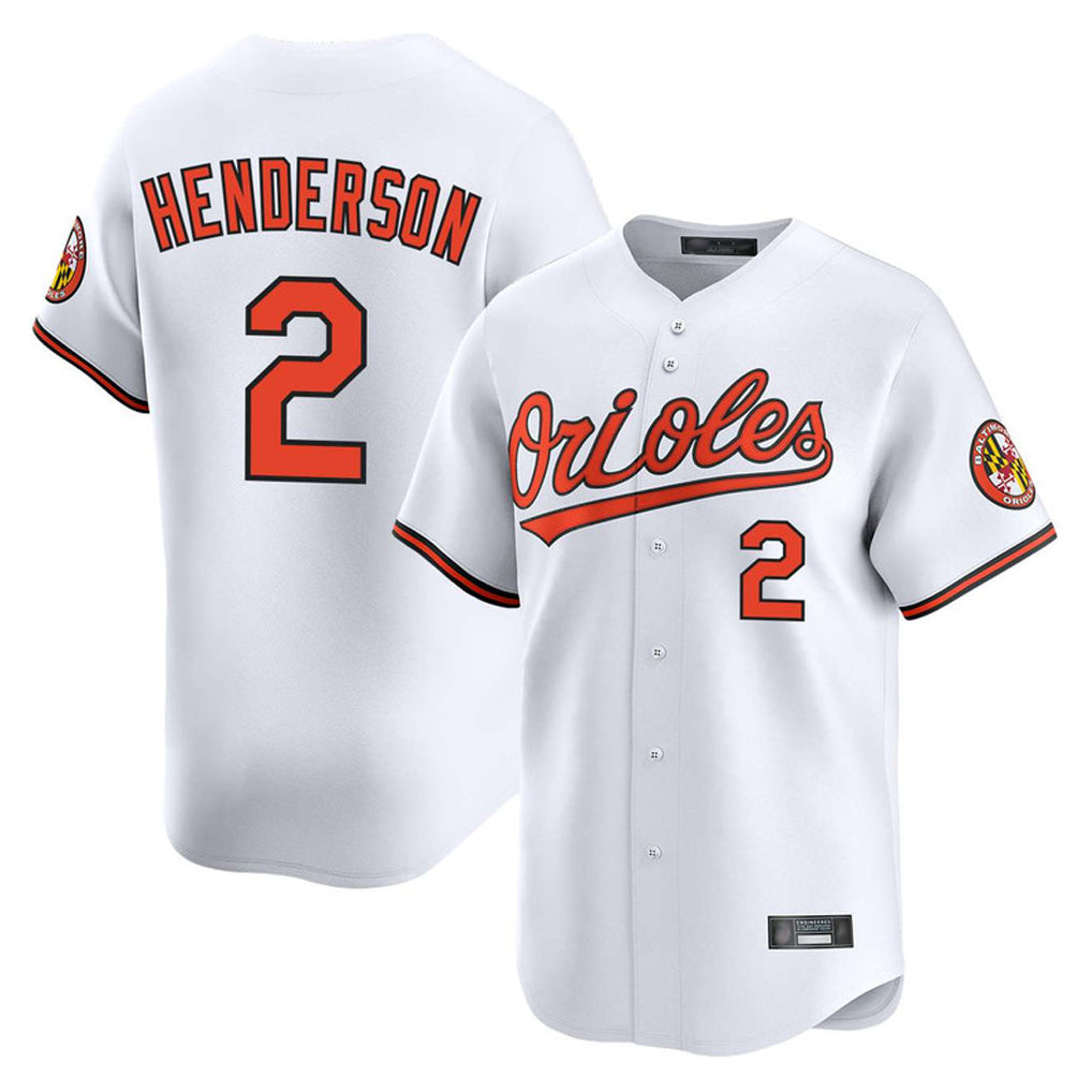 MATTH B.Orioles #2 Gunnar Henderson Player White Limited Home Game Stitched Jerseys