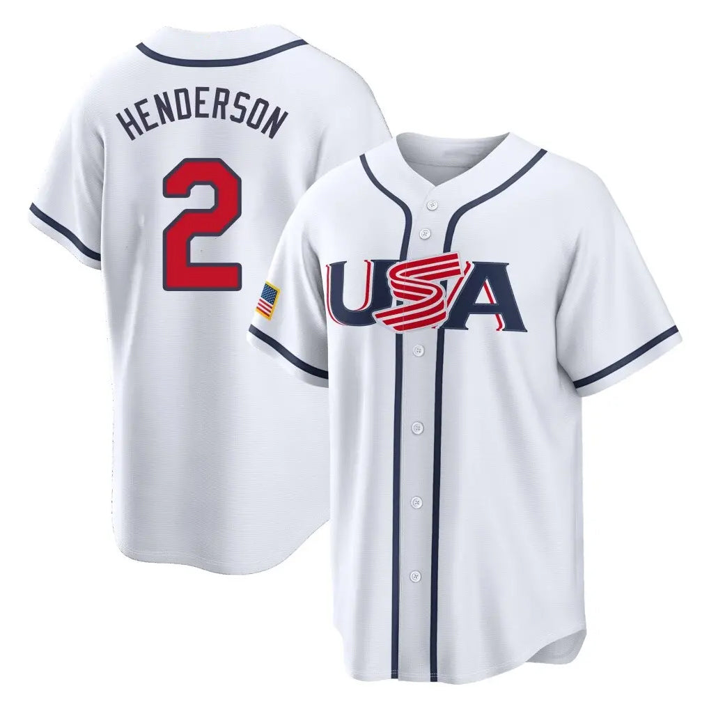 MATTH B.Orioles #2 Gunnar Henderson Player White USA 2026 World Classic Home Game Stitched Jerseys