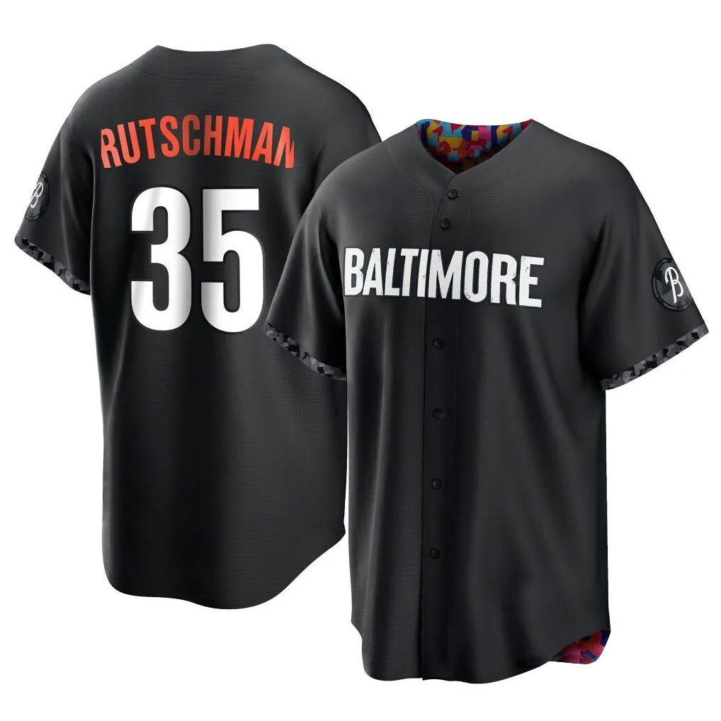 MATTH B.Orioles #35 Adley Rutschman Player Black City Connect Home Game Stitched Jerseys