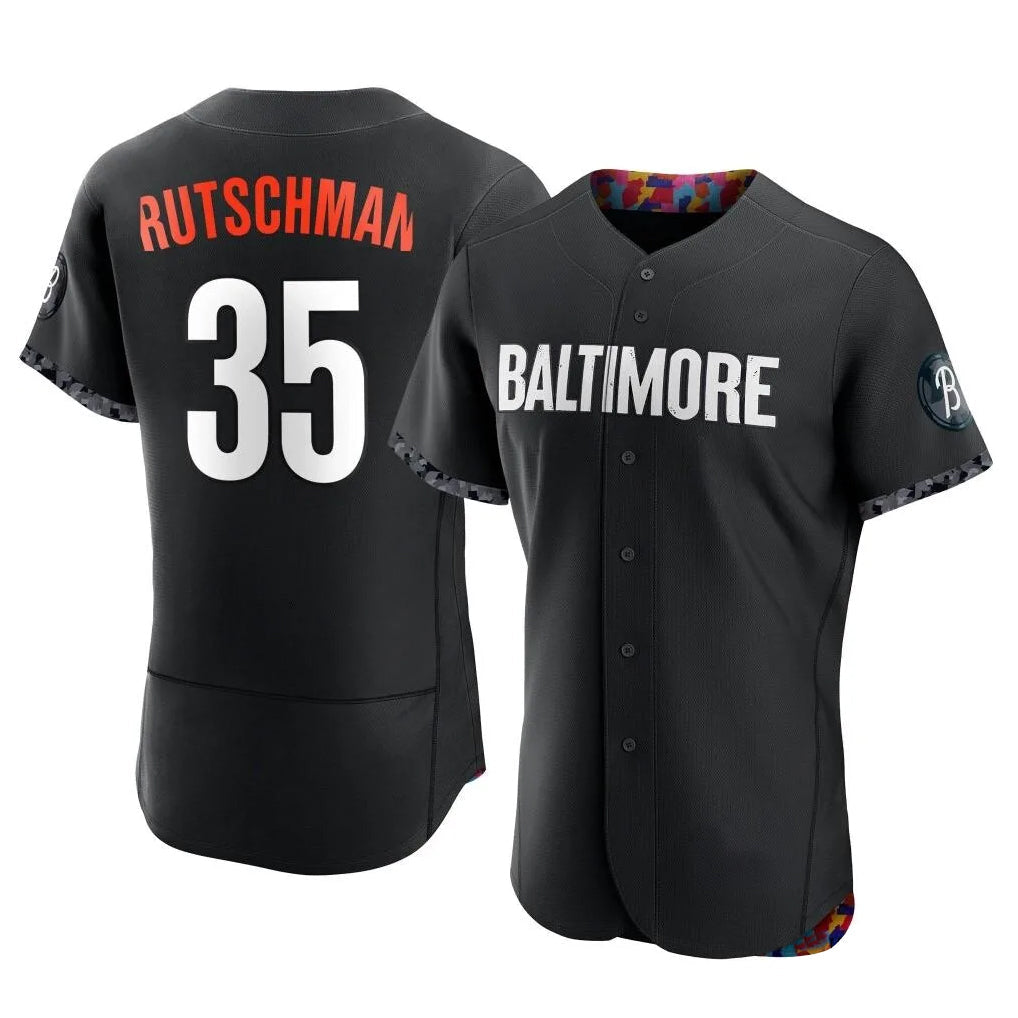 MATTH B.Orioles #35 Adley Rutschman Player Black City Connect Limited Elite Home Game Stitched Jerseys