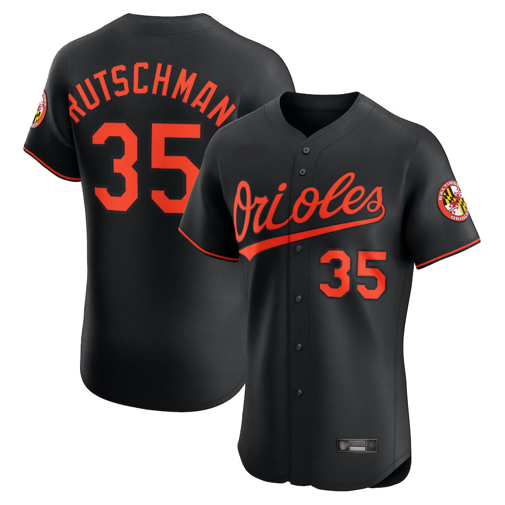 MATTH B.Orioles #35 Adley Rutschman Player Black Limited Elite Home Game Stitched Jerseys