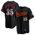 MATTH B.Orioles #35 Adley Rutschman Player Black USA 250 Fourth of July Home Game Stitched Jerseys