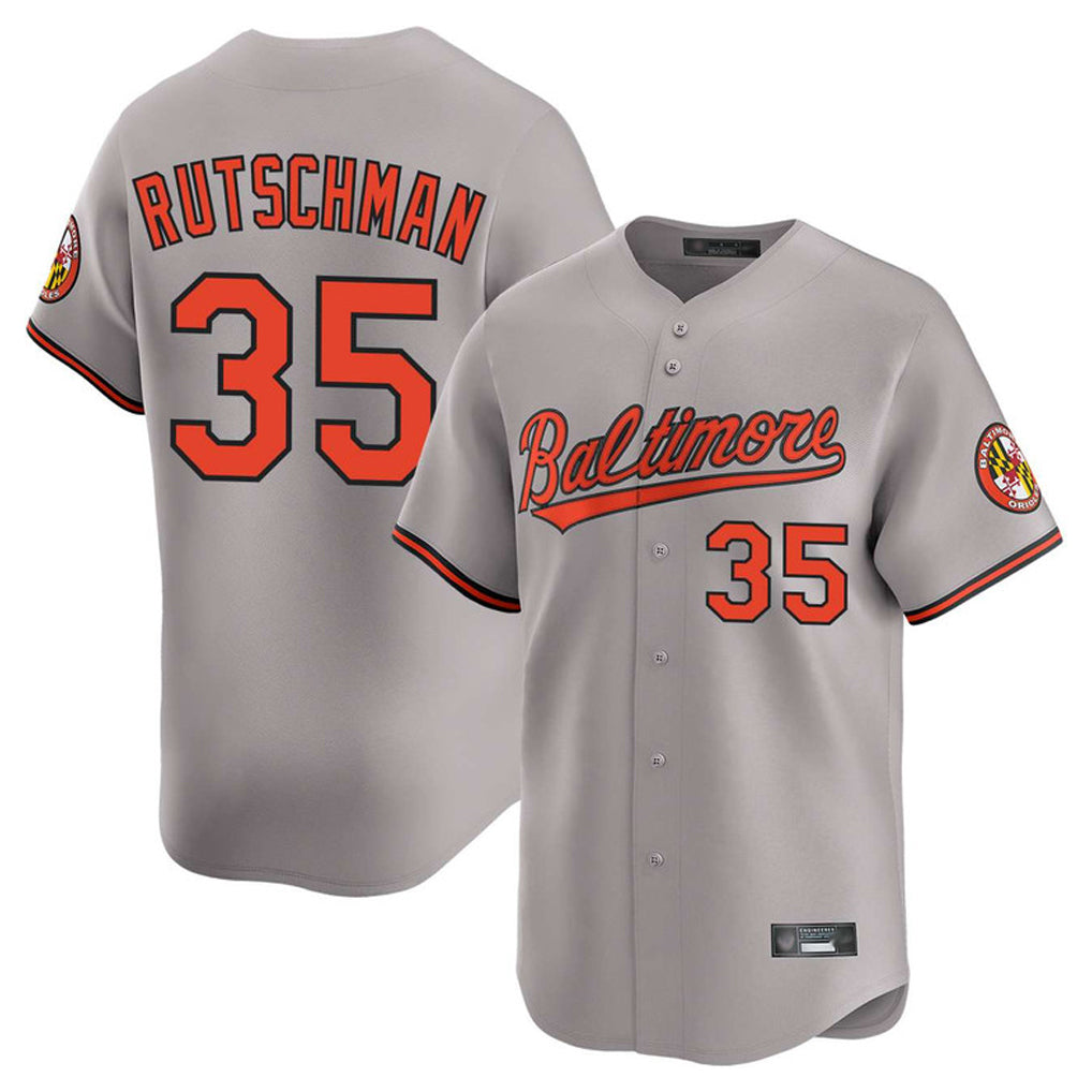 MATTH B.Orioles #35 Adley Rutschman Gray Limited Home Game Stitched Jerseys