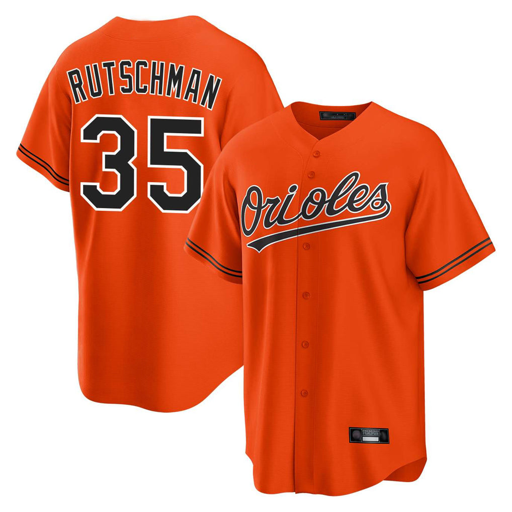MATTH B.Orioles #35 Adley Rutschman Orange Home Game Stitched Jerseys