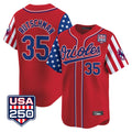 MATTH B.Orioles #35 Adley Rutschman Player Red USA 250 Independence Day Vapor Premier Limited Home Game Stitched Jerseys