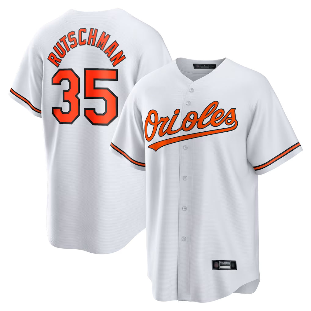 MATTH B.Orioles #35 Adley Rutschman White Home Game Stitched Jerseys