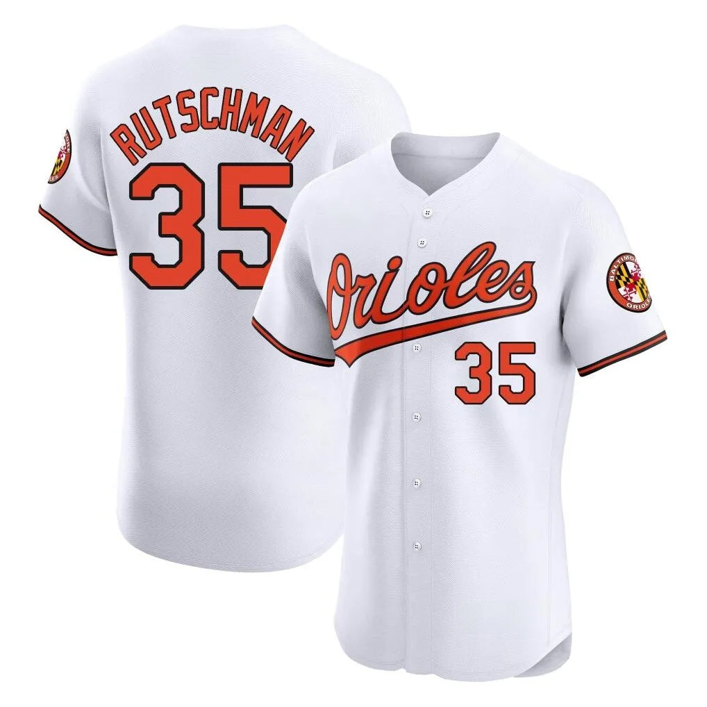 MATTH B.Orioles #35 Adley Rutschman White Limited Elite Home Game Stitched Jerseys