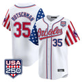 MATTH B.Orioles #35 Adley Rutschman White USA 250 Independence Day Vapor Premier Home Game Stitched Jerseys