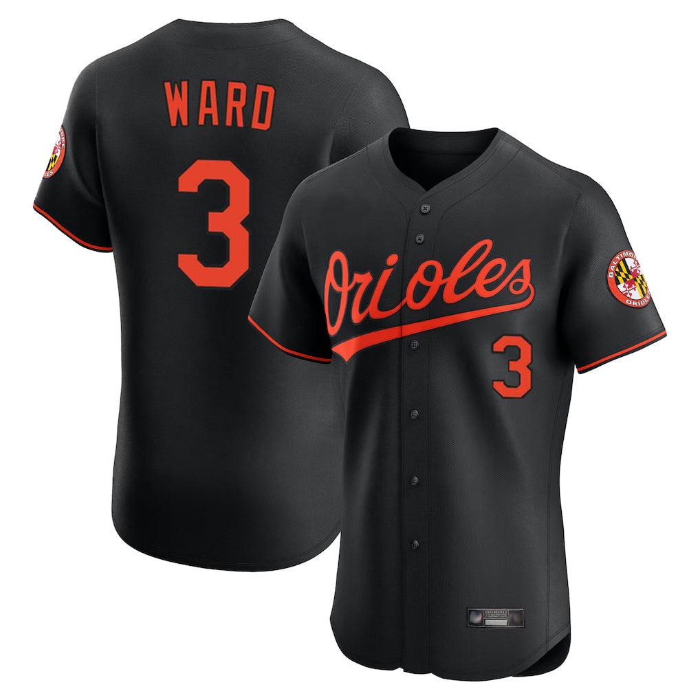 MATTH B.Orioles #3 Taylor Ward Player Black Limited Elite Home Game Stitched Jerseys