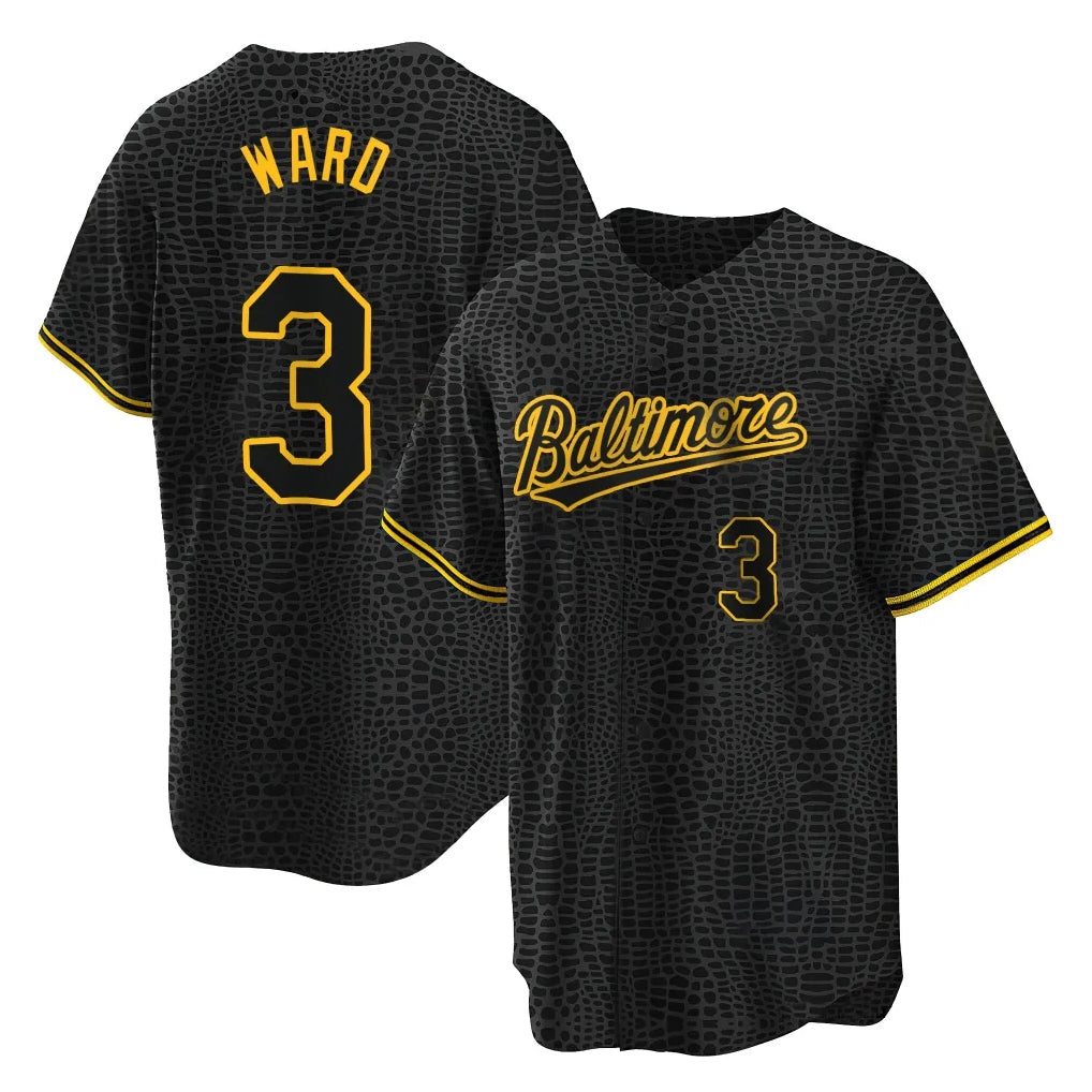 MATTH B.Orioles #3 Taylor Ward Player Black Snake Skin City Home Game Stitched Jerseys