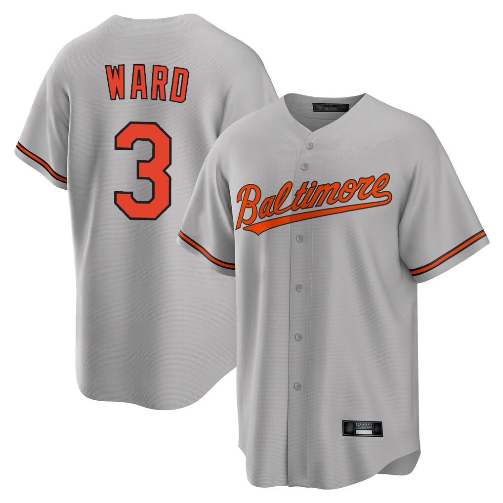 MATTH B.Orioles #3 Taylor Ward Player Gray Home Game Stitched Jerseys