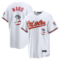 MATTH B.Orioles #3 Taylor Ward Player White USA 250 Fourth of July Home Game Stitched Jerseys