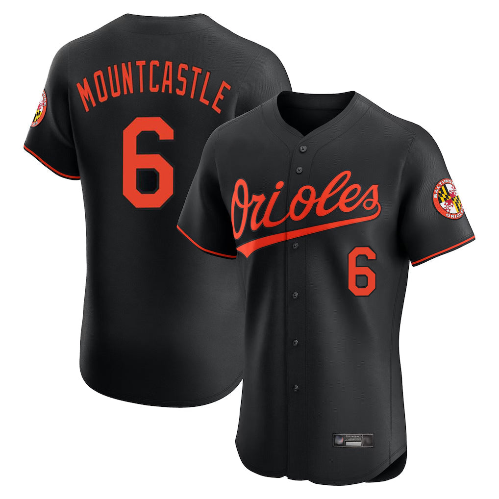 MATTH B.Orioles #6 Ryan Mountcastle Player Black Limited Elite Home Game Stitched Jerseys