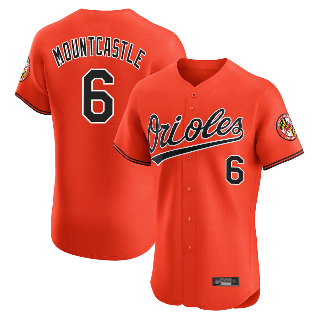 MATTH B.Orioles #6 Ryan Mountcastle Player Orange Limited Elite Home Game Stitched Jerseys