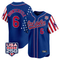 MATTH B.Orioles #6 Ryan Mountcastle Player Royal USA 250 Independence Day Vapor Premier Limited Home Game Stitched Jerseys