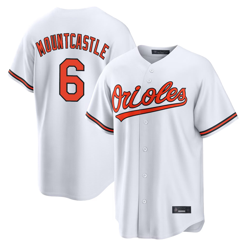 MATTH B.Orioles #6 Ryan Mountcastle Player White Home Game Stitched Jerseys