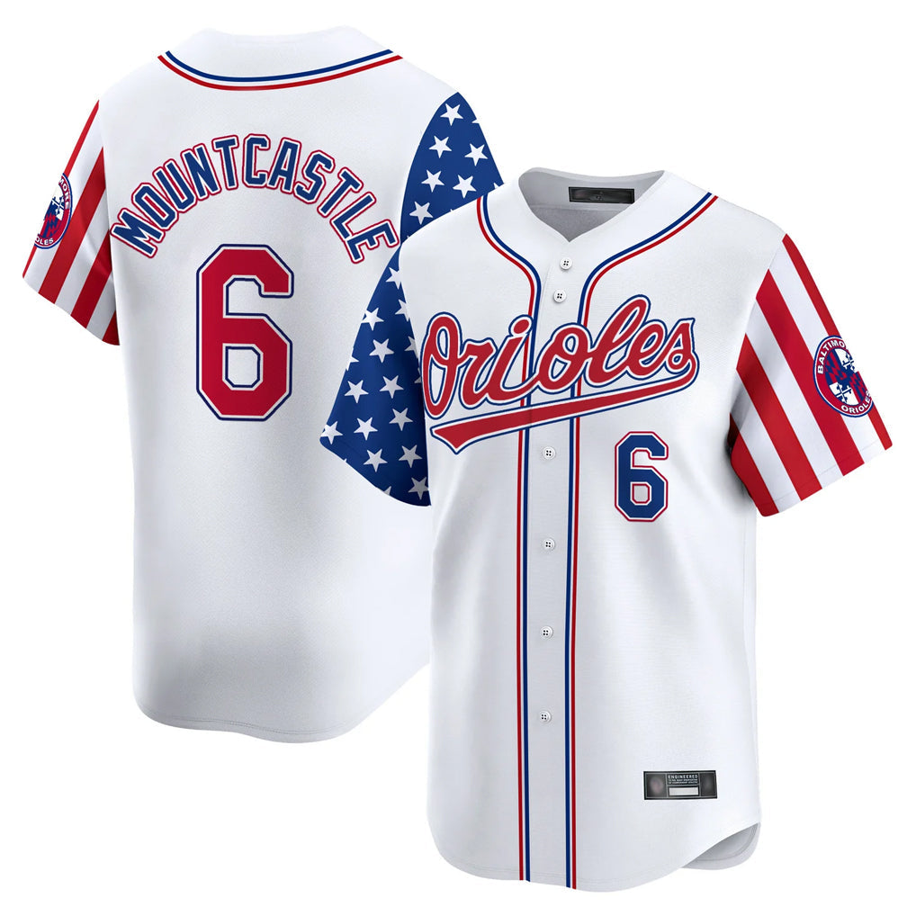 MATTH B.Orioles #6 Ryan Mountcastle Player White Independence Day Vapor Premier Home Game Stitched Jerseys