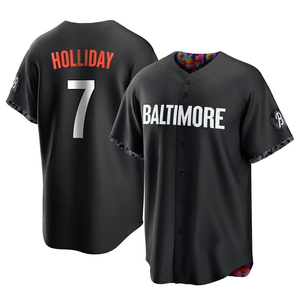 MATTH B.Orioles #7 Jackson Holliday Player Black City Connect Home Game Stitched Jerseys