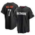 MATTH B.Orioles #7 Jackson Holliday Player Black City Connect Home Game Stitched Jerseys