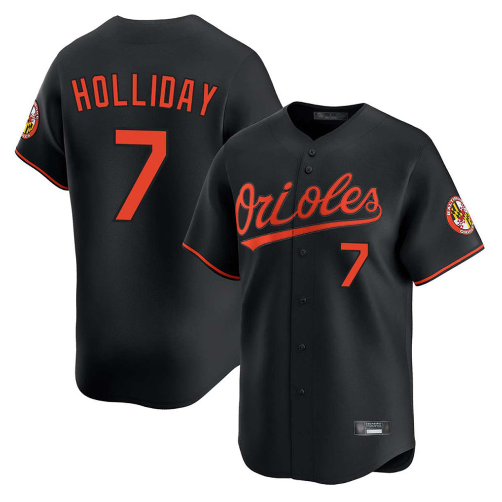 MATTH B.Orioles #7 Jackson Holliday Player Black Limited Home Game Stitched Jerseys