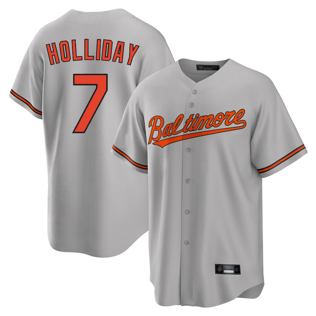 MATTH B.Orioles #7 Jackson Holliday Player Gray Home Game Stitched Jerseys