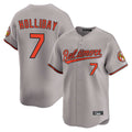 MATTH B.Orioles #7 Jackson Holliday Player Gray Limited Home Game Stitched Jerseys