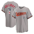 MATTH B.Orioles #7 Jackson Holliday Player Gray USA 250 Fourth of July Home Game Stitched Jerseys
