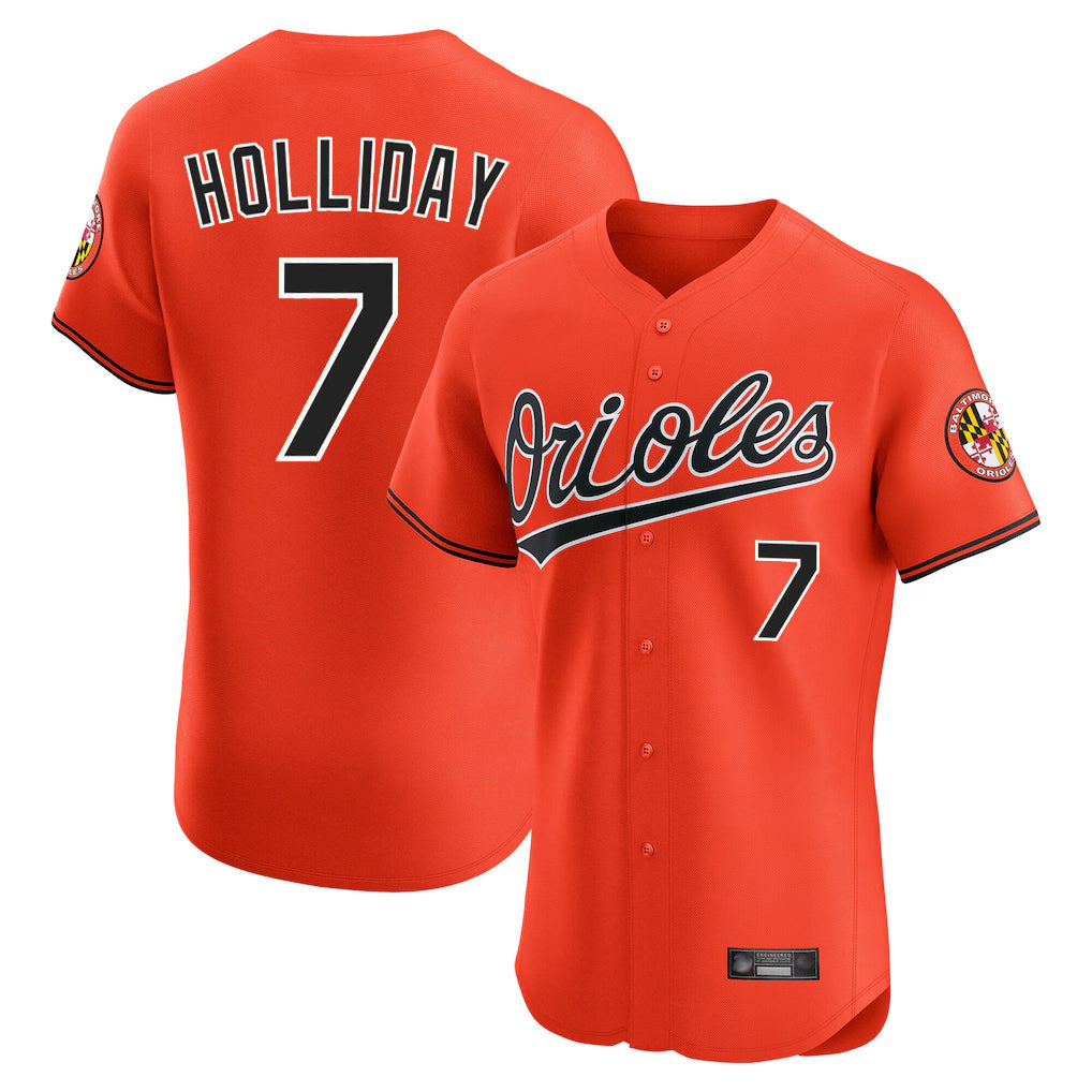 MATTH B.Orioles #7 Jackson Holliday Player Orange Limited Elite Home Game Stitched Jerseys