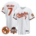 MATTH B.Orioles #7 Jackson Holliday Player White 30th Anniversary of 2131 Home Game Stitched Jerseys
