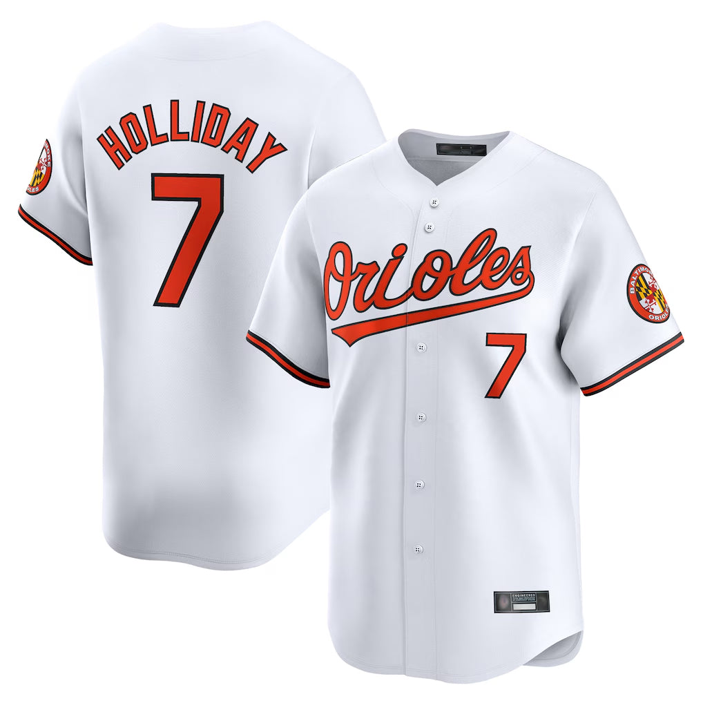MATTH B.Orioles #7 Jackson Holliday Player White Limited Home Game Stitched Jerseys