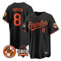 MATTH B.Orioles #8 Cal Ripken Player Black 30th Anniversary of 2131 Home Game Stitched Jerseys