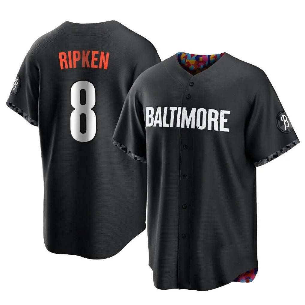 MATTH B.Orioles #8 Cal Ripken Player Black City Connect Home Game Stitched Jerseys