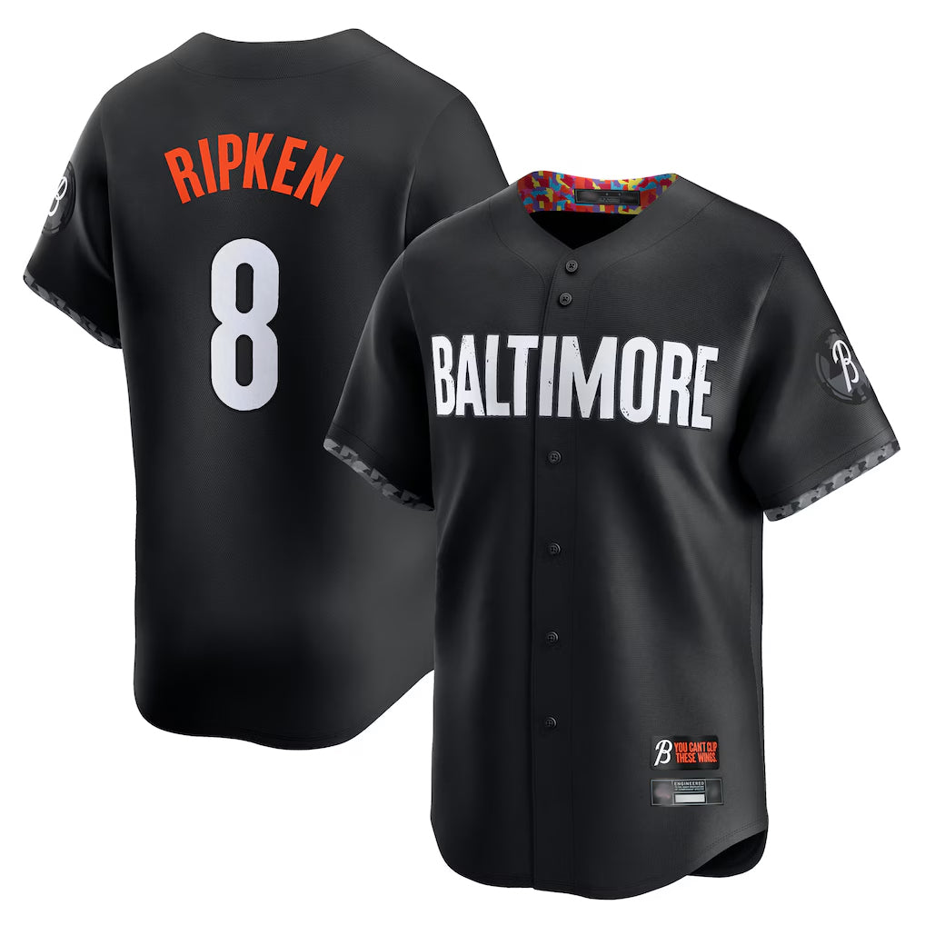 MATTH B.Orioles #8 Cal Ripken Player Black City Connect Limited Home Game Stitched Jerseys