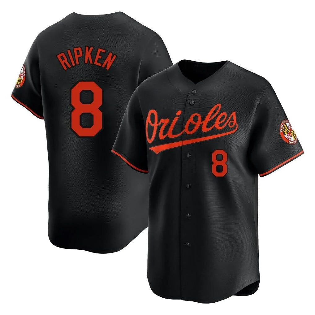 MATTH B.Orioles #8 Cal Ripken Player Black Limited Home Game Stitched Jerseys