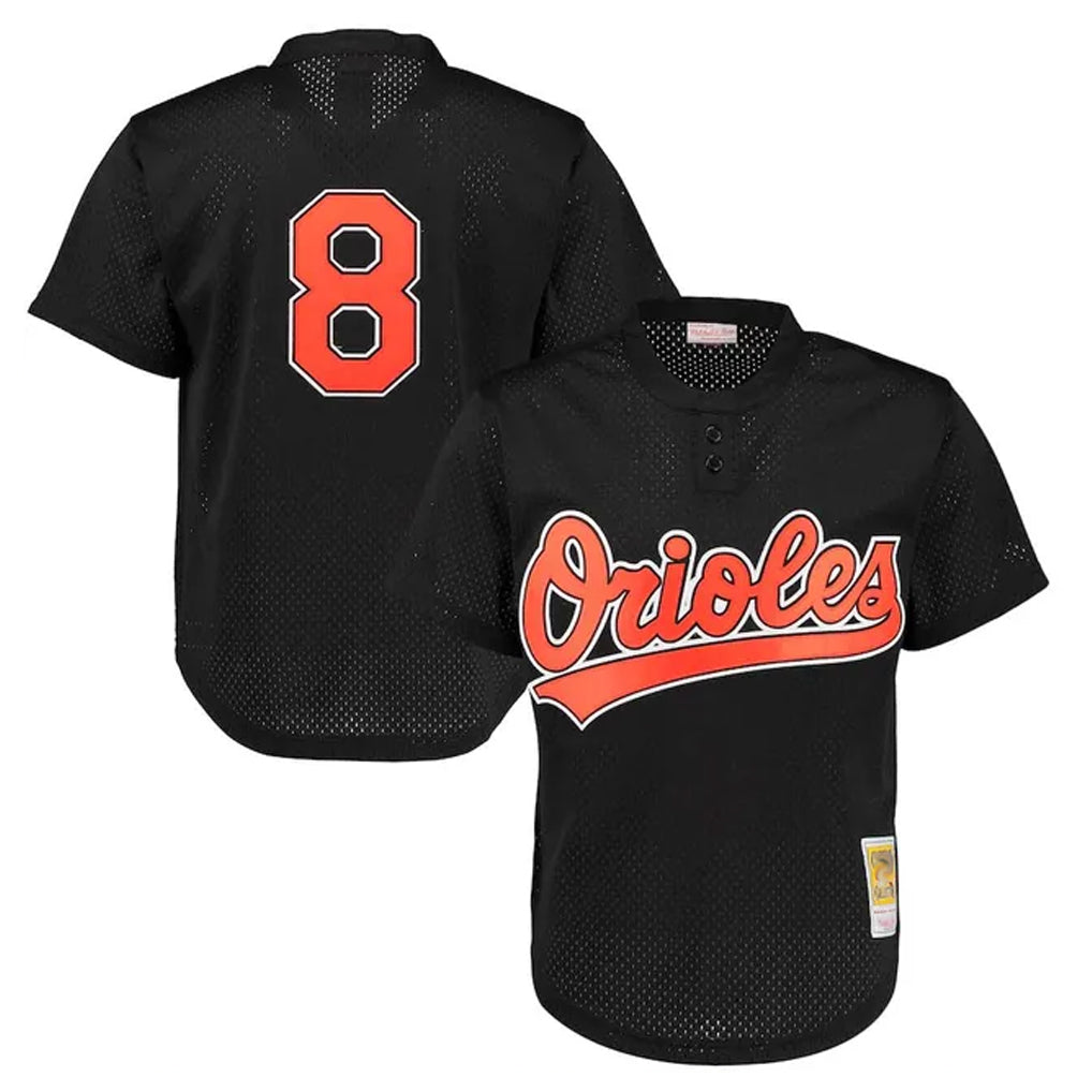 MATTH B.Orioles #8 Cal Ripken Player Black Mitchell & Ness 1997 Cooperstown Mesh Game Stitched Jerseys