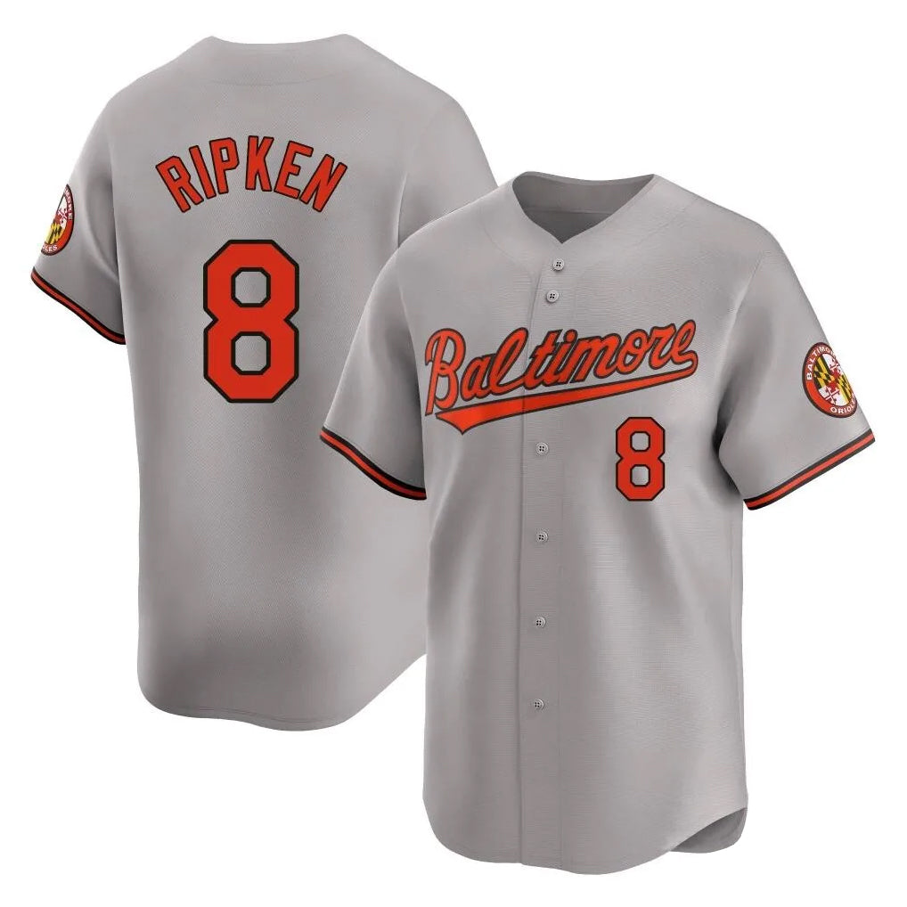 MATTH B.Orioles #8 Cal Ripken Player Gray Limited Home Game Stitched Jerseys