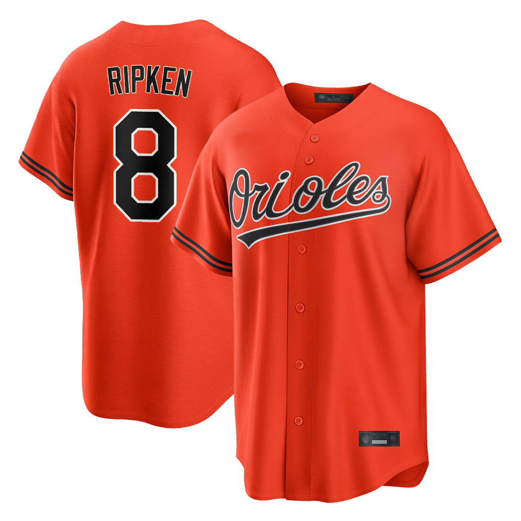 MATTH B.Orioles #8 Cal Ripken Player Orange Home Game Stitched Jerseys