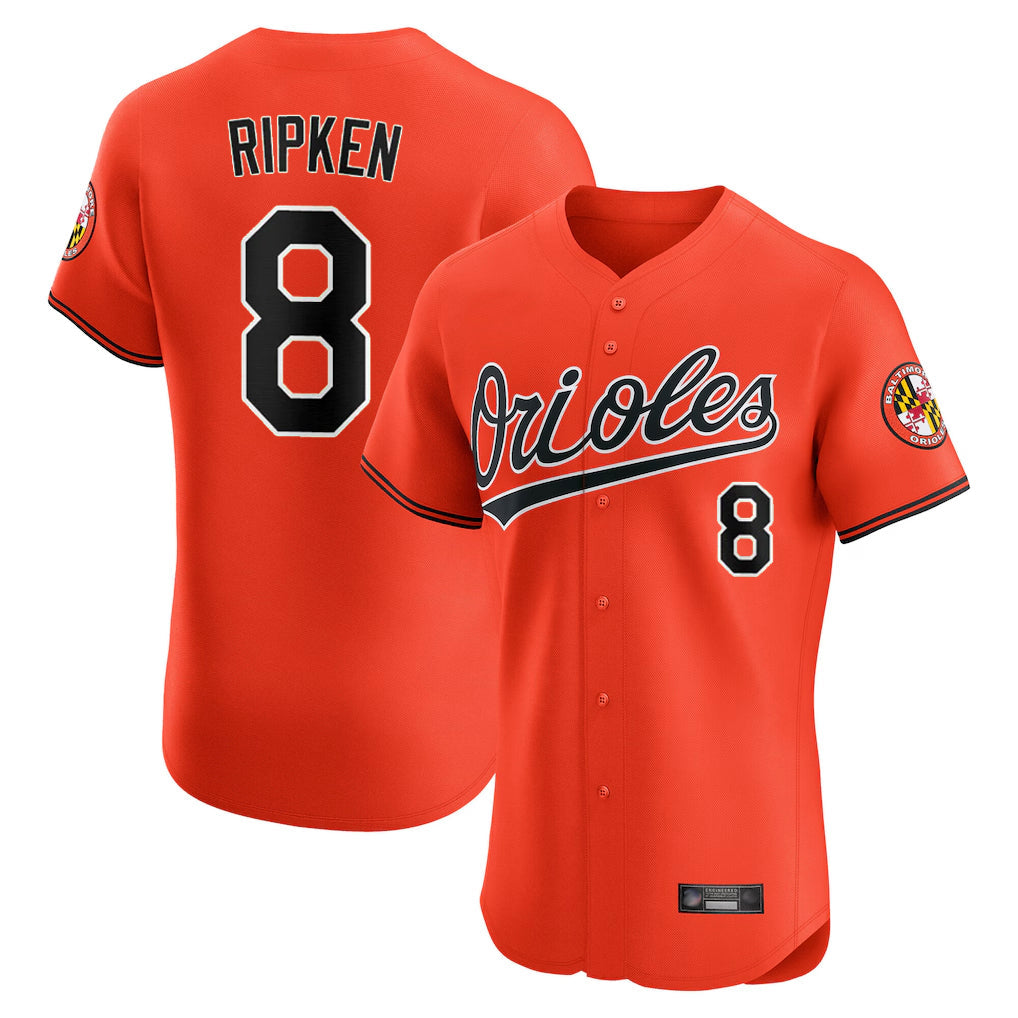 MATTH B.Orioles #8 Cal Ripken Player Orange Limited Elite Home Game Stitched Jerseys
