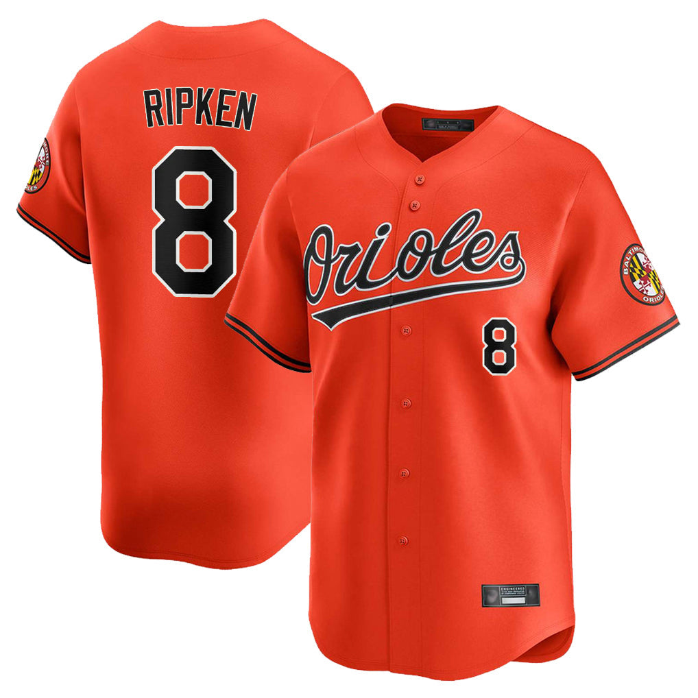 MATTH B.Orioles #8 Cal Ripken Player Orange Limited Home Game Stitched Jerseys