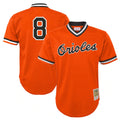 MATTH B.Orioles #8 Cal Ripken Player Orange Mitchell & Ness Cooperstown Collection Mesh T-shirt Game Stitched Jerseys