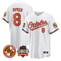 MATTH B.Orioles #8 Cal Ripken Player White 30th Anniversary of 2131 Home Game Stitched Jerseys