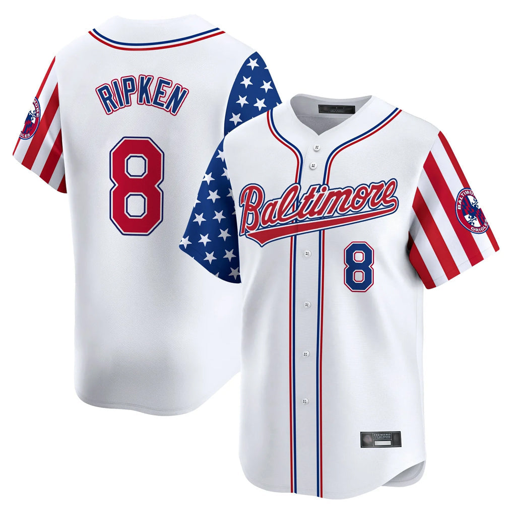 MATTH B.Orioles #8 Cal Ripken Player White Independence Day Vapor Premier Limited Home Game Stitched Jerseys