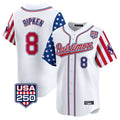 MATTH B.Orioles #8 Cal Ripken Player White USA 250 Independence Day Vapor Premier Limited Home Game Stitched Jerseys