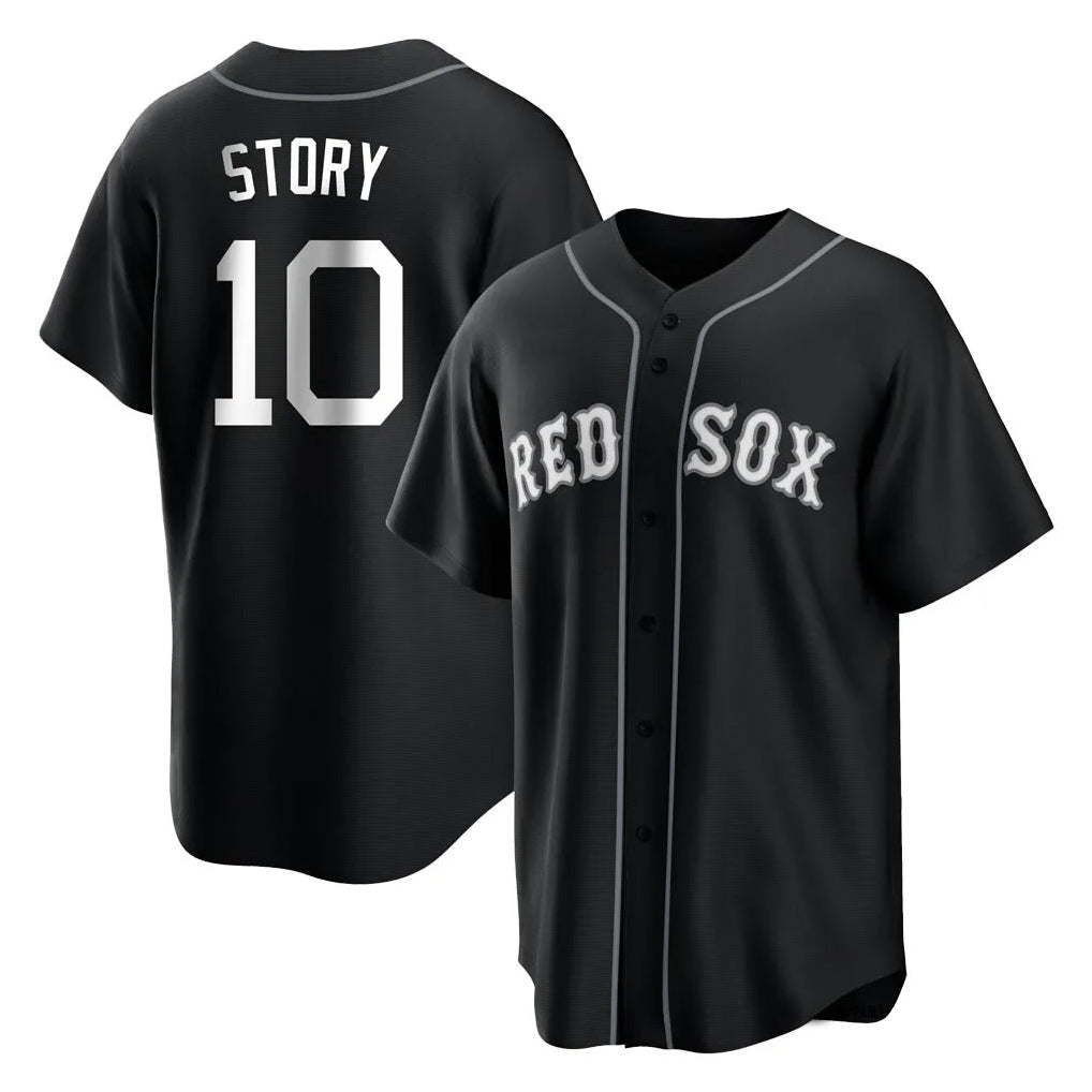 MATTH B.Red Sox #10 Trevor Story Player Black Home Game Stitched Jerseys