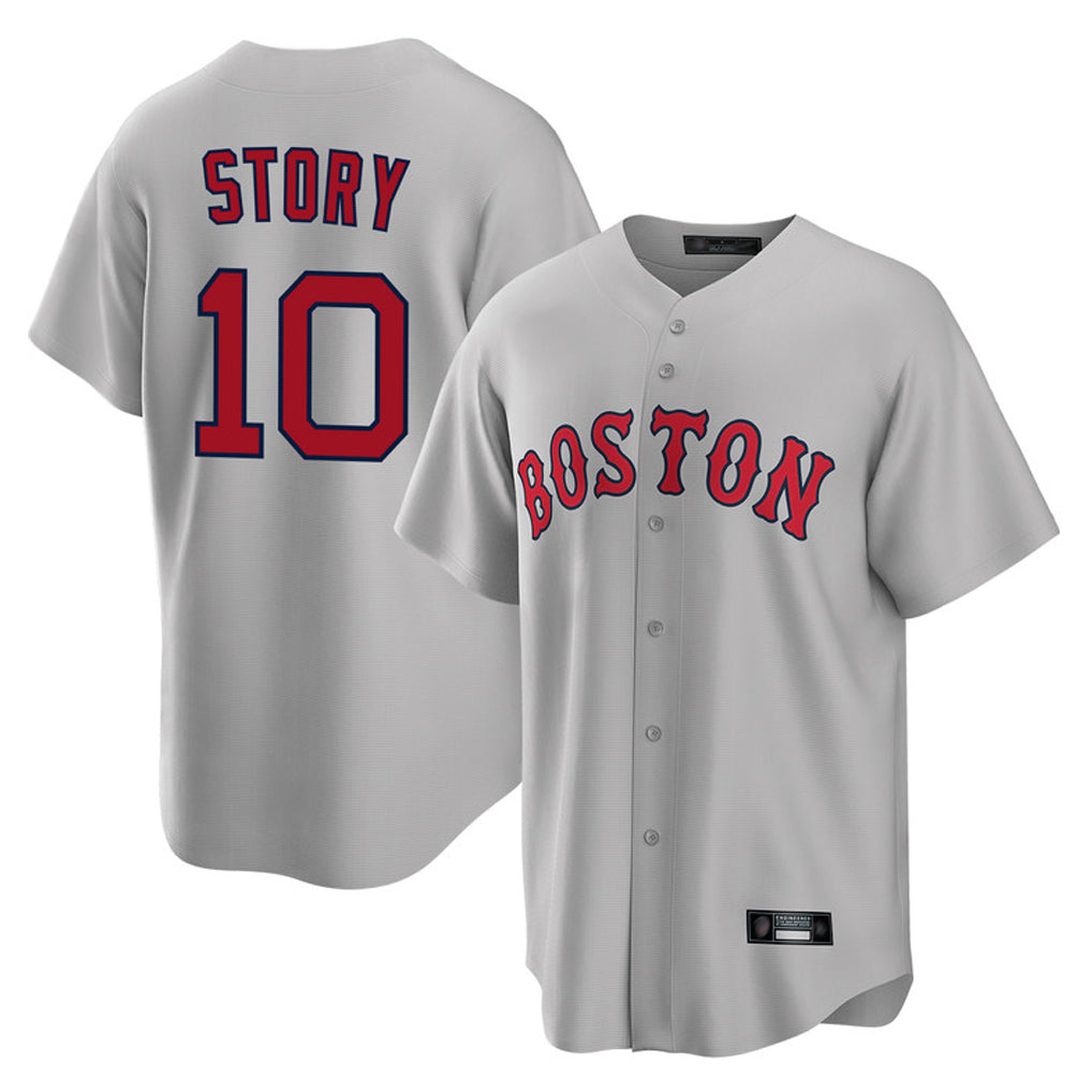 MATTH B.Red Sox #10 Trevor Story Player Gray Road Home Game Stitched Jerseys