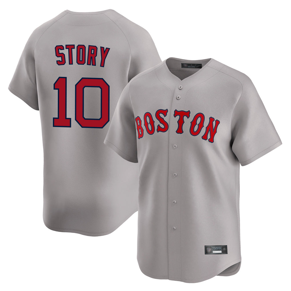 MATTH B.Red Sox #10 Trevor Story Player Gray Road Limited Home Game Stitched Jerseys