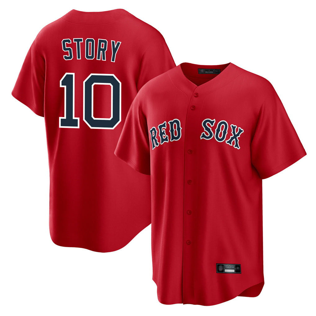 MATTH B.Red Sox #10 Trevor Story Player Red Home Game Stitched Jerseys