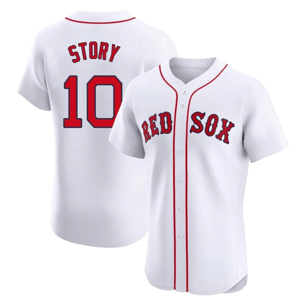 MATTH B.Red Sox #10 Trevor Story Player White Limited Elite Home Game Stitched Jerseys