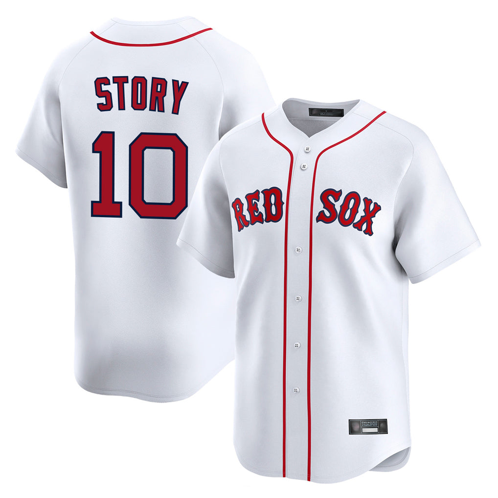 MATTH B.Red Sox #10 Trevor Story Player White Limited Home Game Stitched Jerseys