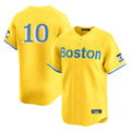 MATTH B.Red Sox #10 Trevor Story Player Yellow Limited Home Game Stitched Jerseys